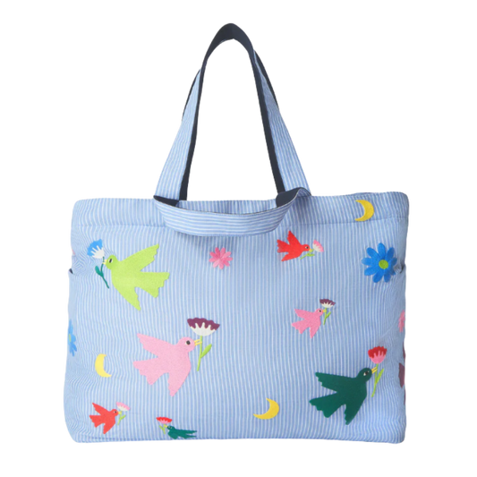 26 PARADIS luiertas geborduurd katoen - Multicolor birds