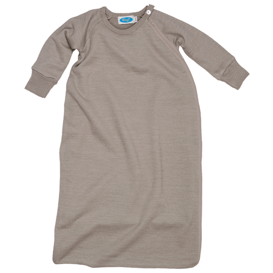 Reiff merino terry wol/zijde slaapzak met mouwen savanne - de Wevershoek