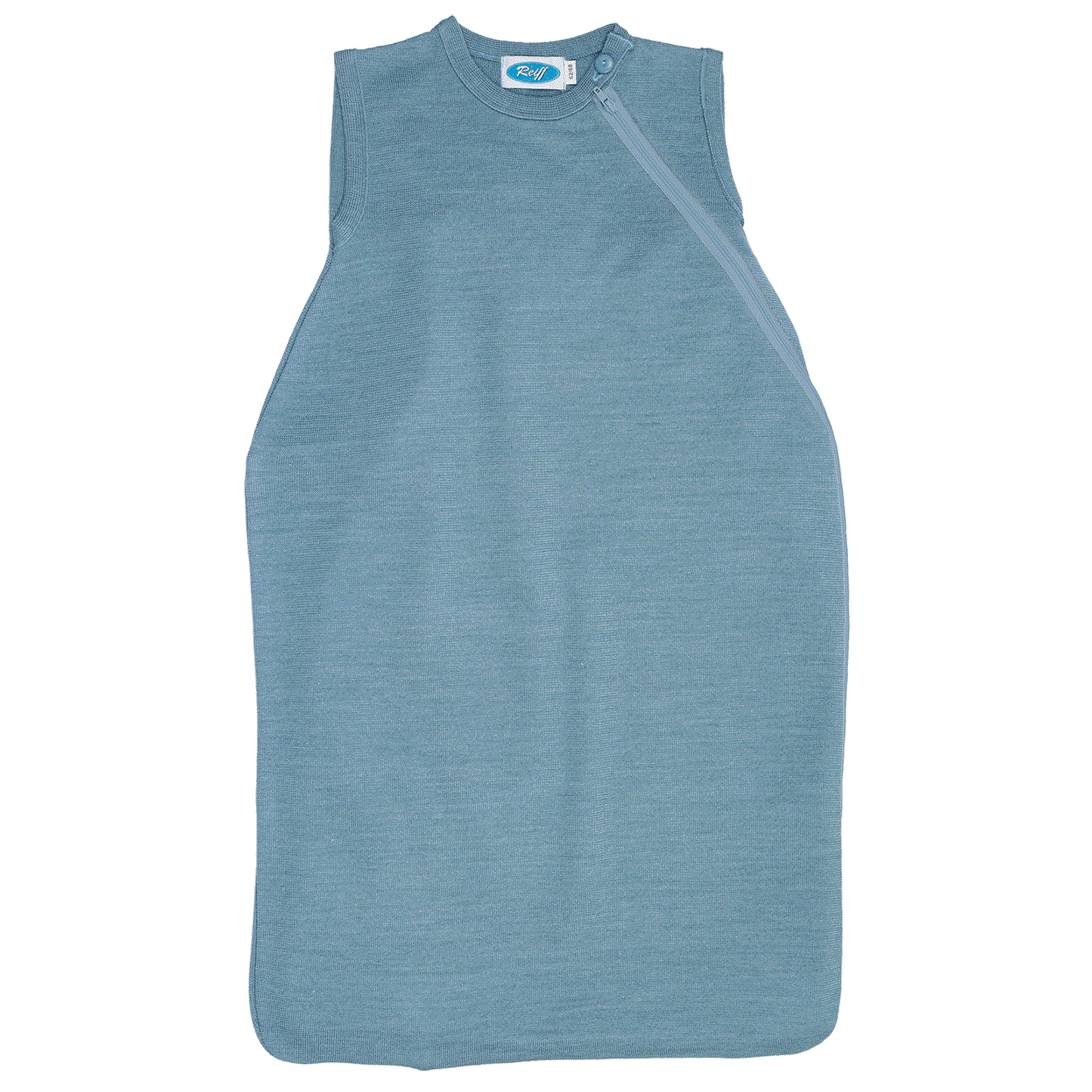 Reiff merino terry wol/zijde mouwloze slaapzak aqua - de Wevershoek