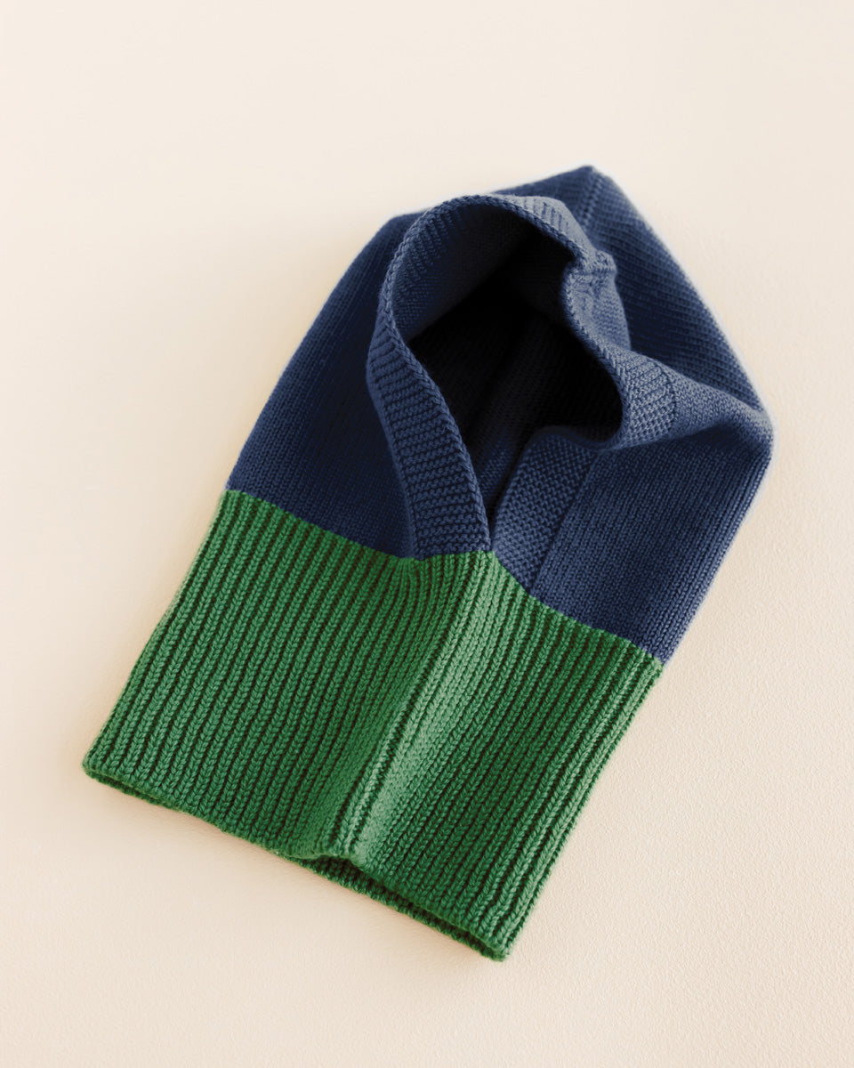 Hvid balaclava Eddy - Blue / Grass