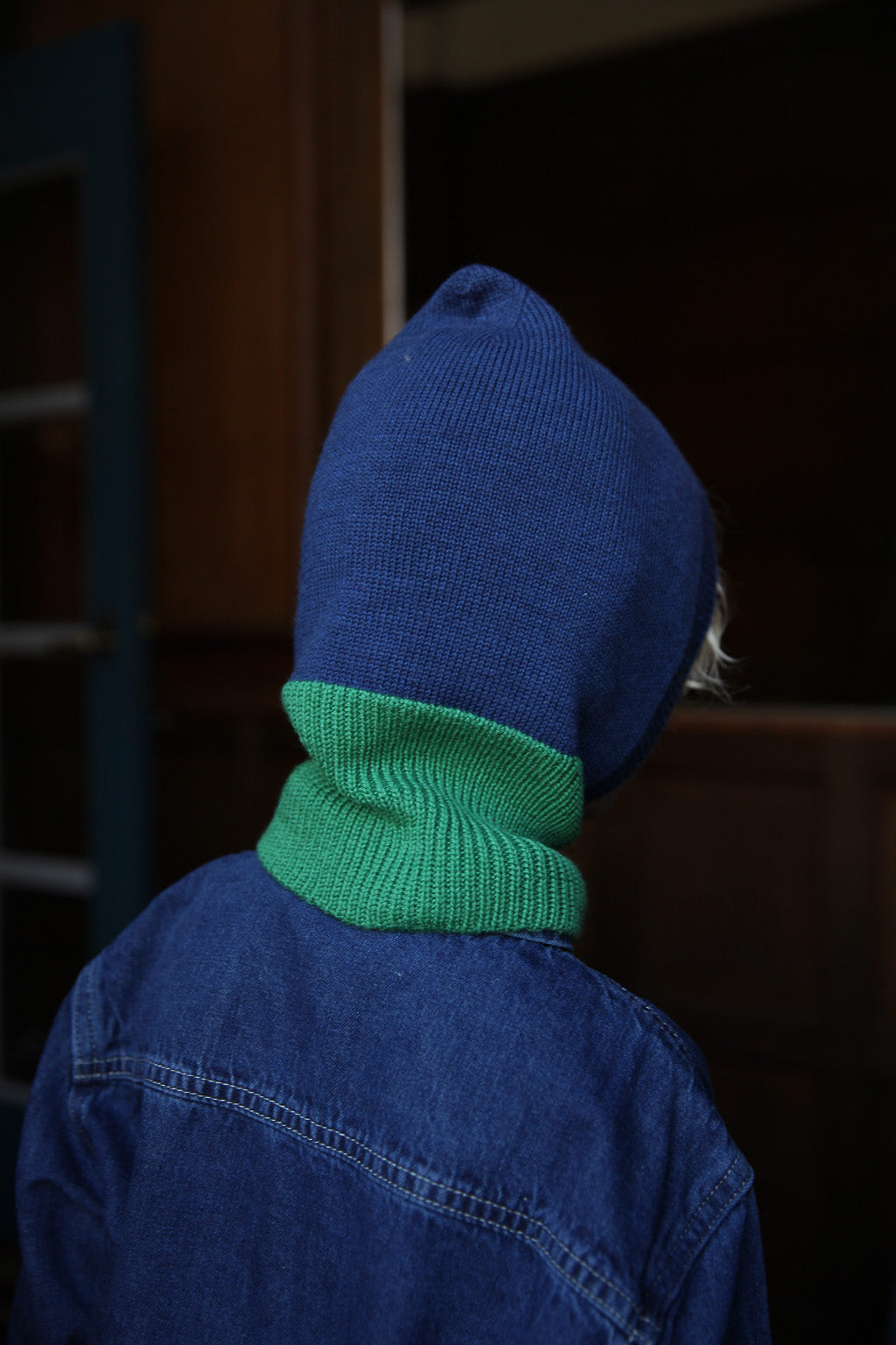 Hvid balaclava Eddy - Blue / Grass