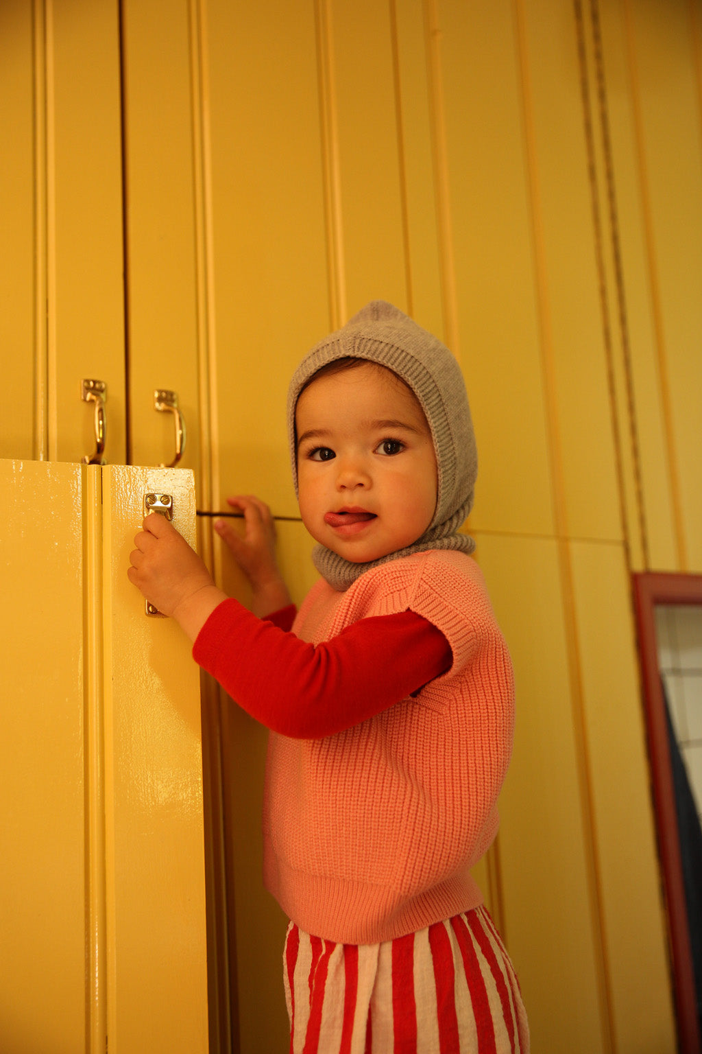 Hvid balaclava Eddy - Grey Melange