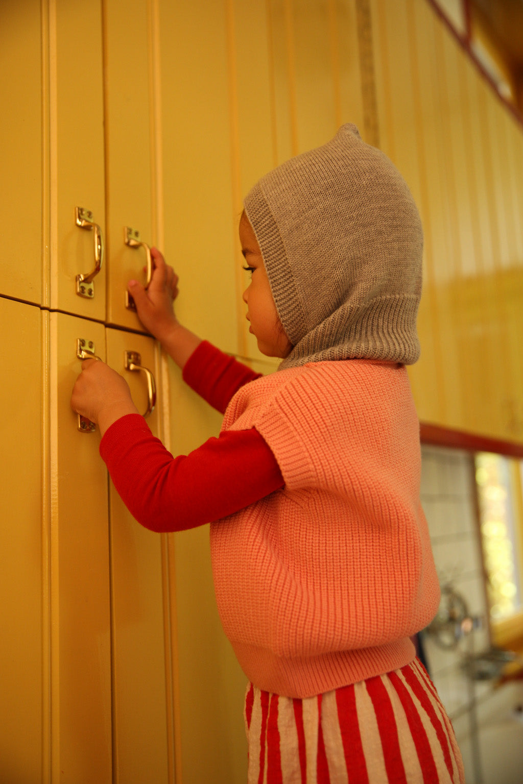 Hvid balaclava Eddy - Grey Melange