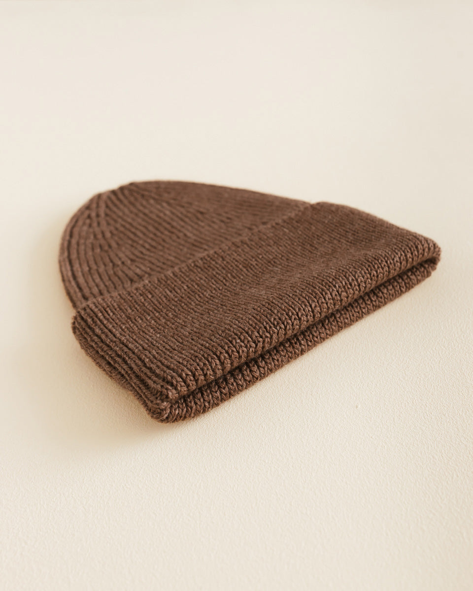 Hvid beanie Fonzie kids - Mocha