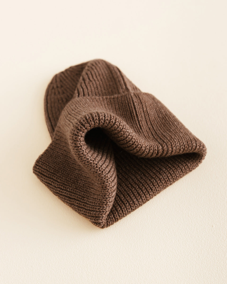 Hvid beanie Fonzie kids - Mocha