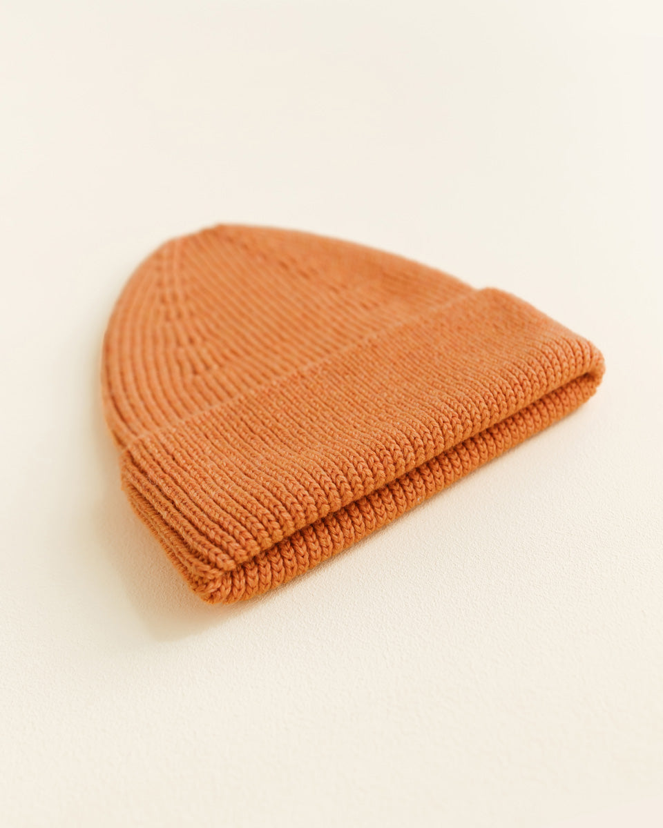 Hvid beanie Fonzie kids - Orange