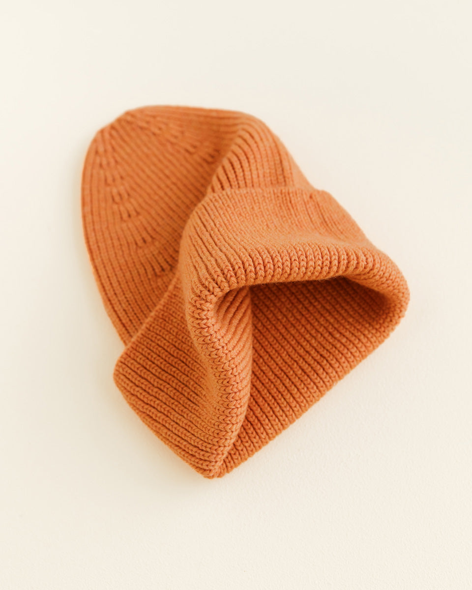 Hvid beanie Fonzie kids - Orange