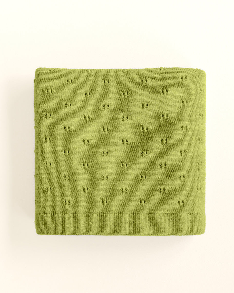 Hvid deken Bibi - Lime Pop