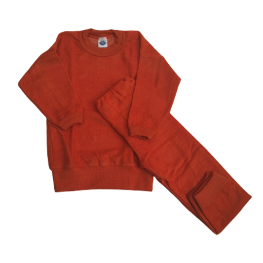 Cosilana wollen tweedelige pyjama set - Saffron