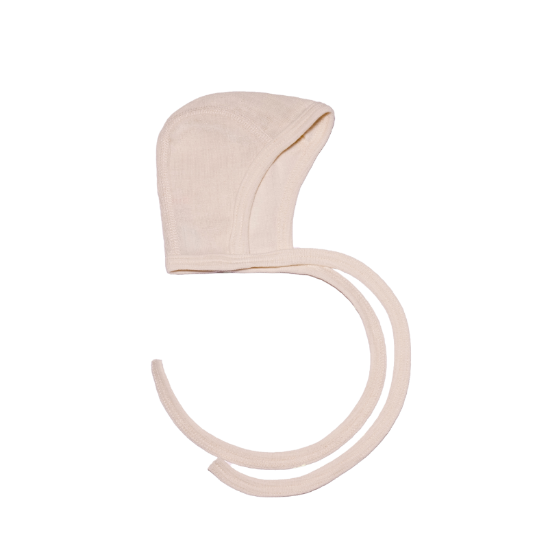 Cosilana wol/zijde/katoen strikmutsje - Naturel