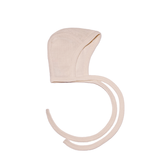 Cosilana wol/zijde/katoen strikmutsje - Naturel