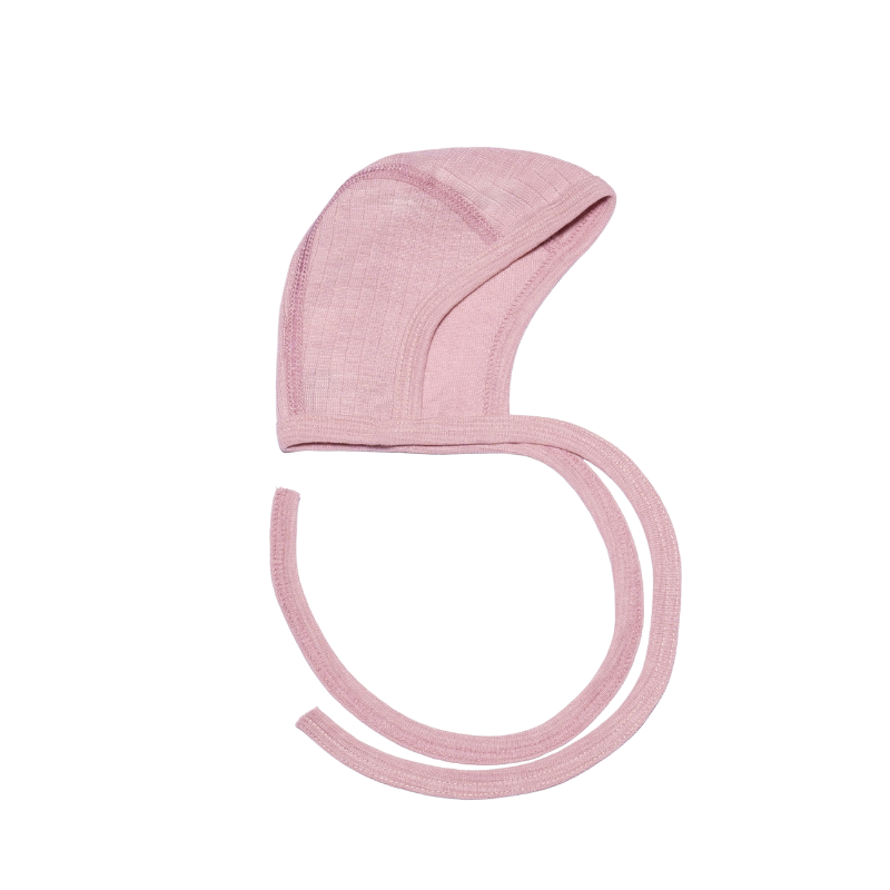 Cosilana wol/zijde/katoen strikmutsje - Roze