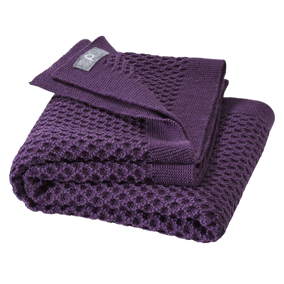 Disana wollen honeycomb deken - Aubergine