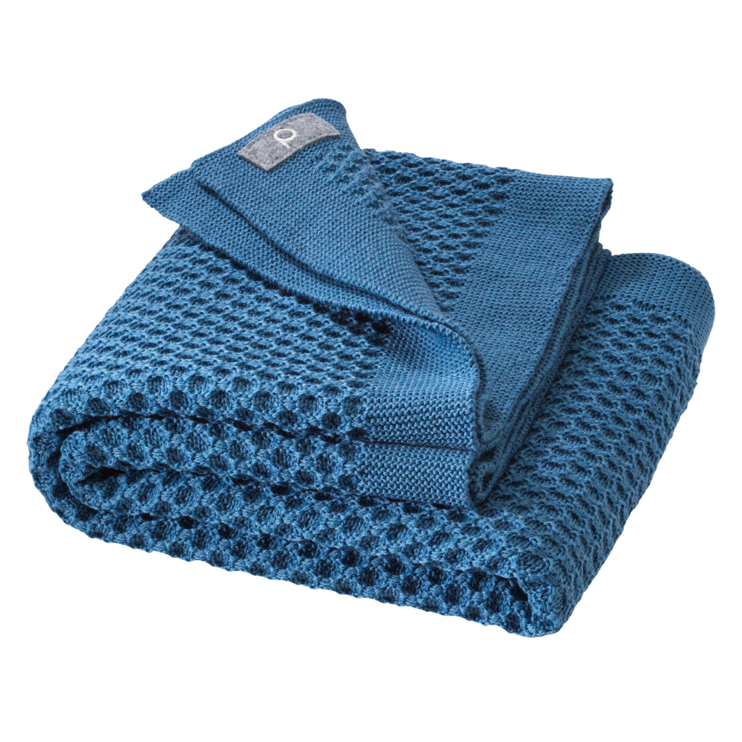 Disana wollen honeycomb deken - Dove Blue