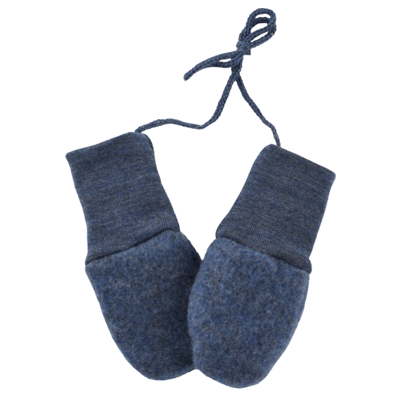 Engel Natur wolfleece baby wantjes - Blue melange