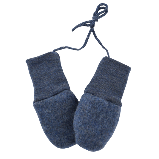 Engel Natur wolfleece baby wantjes - Blue melange