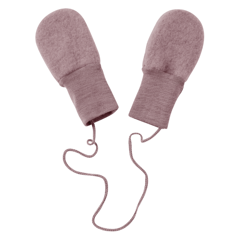 Engel Natur wolfleece baby wantjes - Rosewood melange