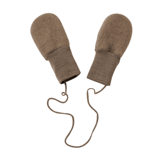 Engel Natur wolfleece baby wantjes - Walnut melange