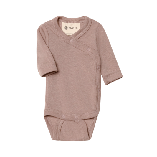 Engel Natur wol/zijde prematuur wikkelromper - Dusty Rose