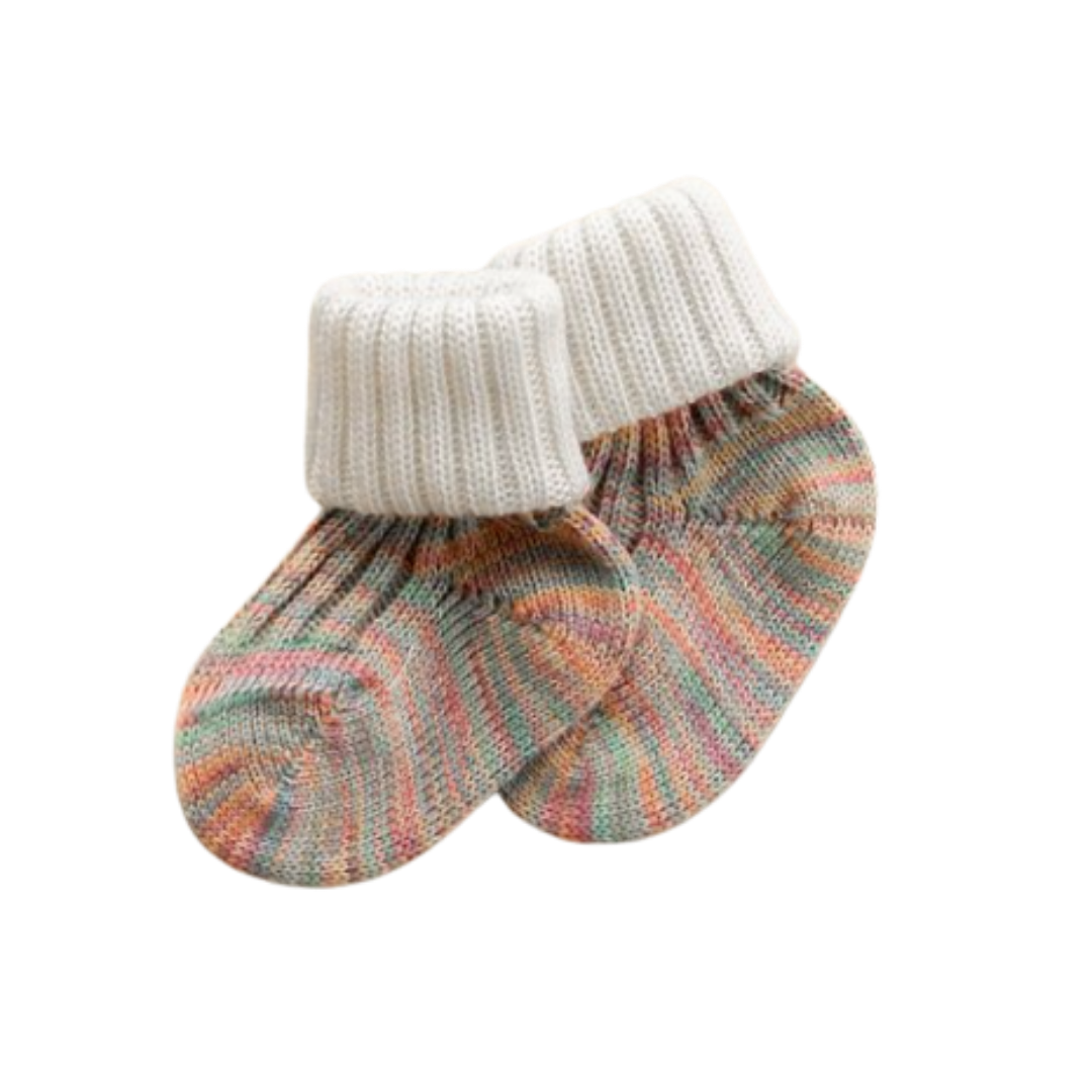 Grödo wol & katoenen babysokken - Naturel / Multicolor