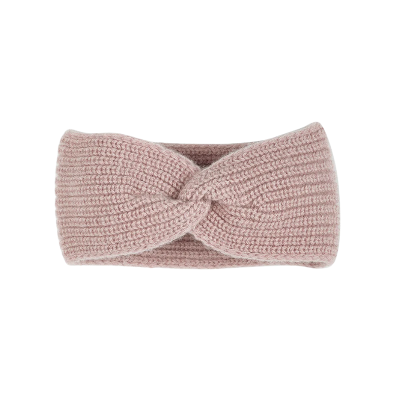 HALFEN kasjmier kinder hoofdband met knoop - Oud roze