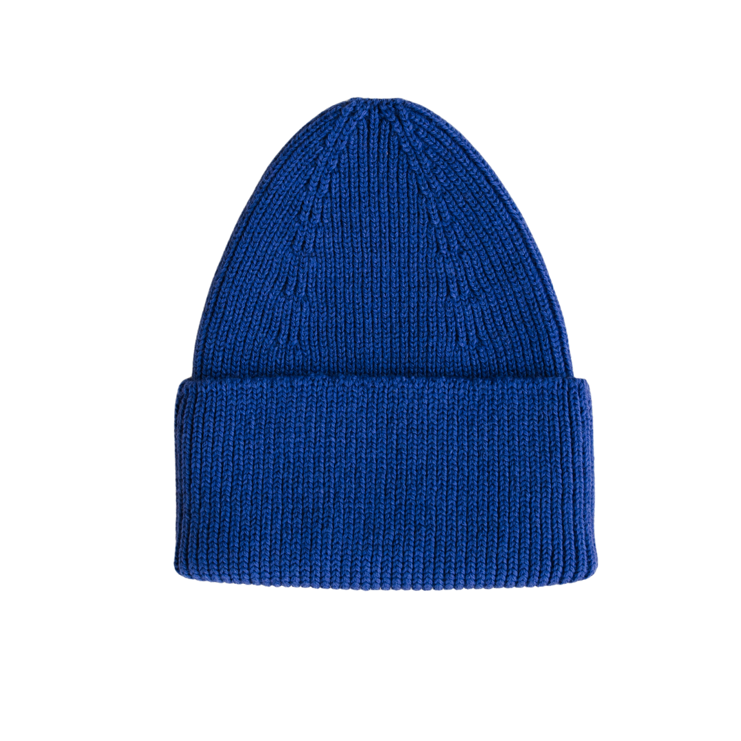 Hvid beanie Fonzie kids - Cobalt Blue