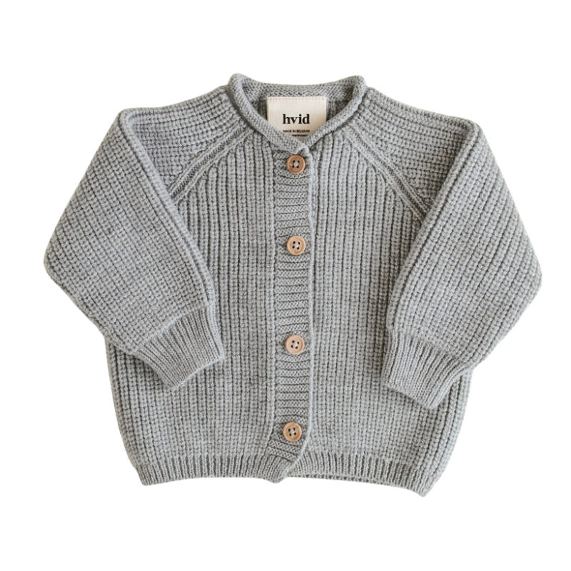 Hvid cardigan Inga AW25/26 - Gray melange