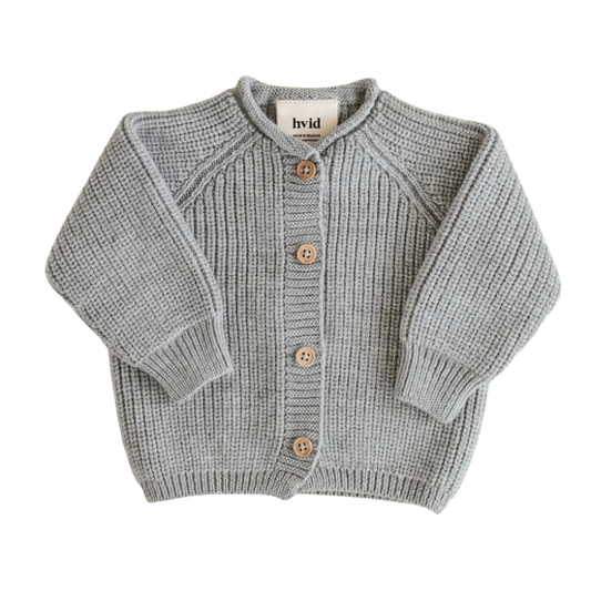 Hvid cardigan Inga AW25/26 - Grey melange