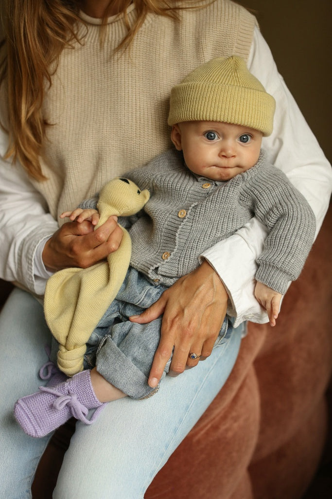 Hvid cardigan Inga AW25/26 - Gray melange
