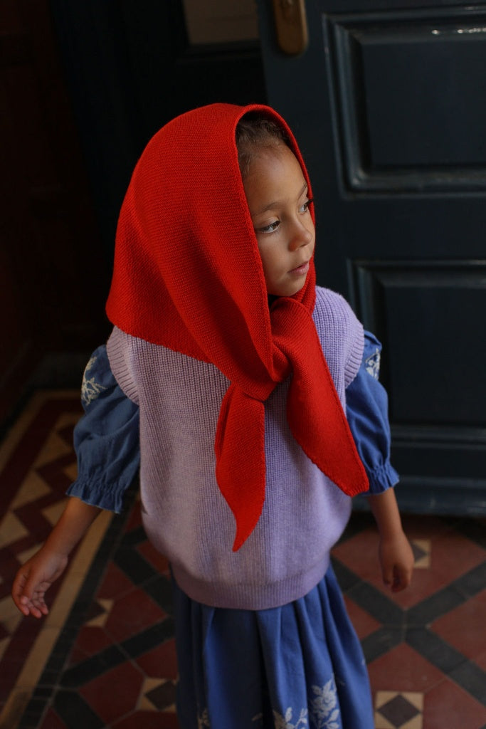 Hvid scarf Josephina - Red