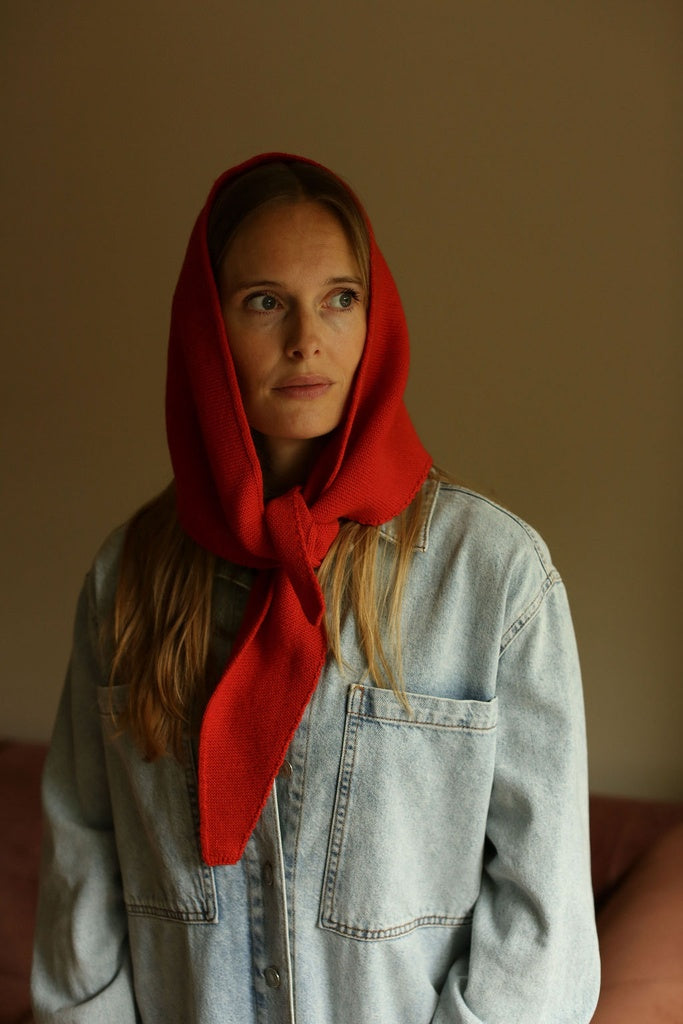 Hvid scarf Josephina - Red