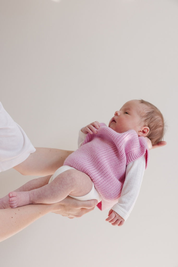 Hvid vest Harvey baby - Cotton candy