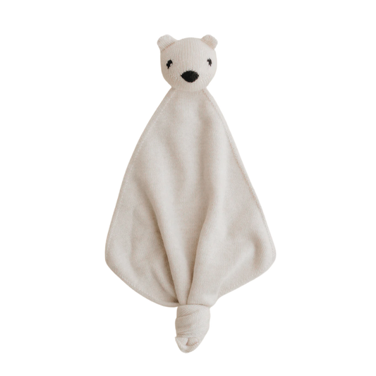 Hvid Teddy Tokki wollen knuffeldoekje in de kleur cream - de Wevershoek