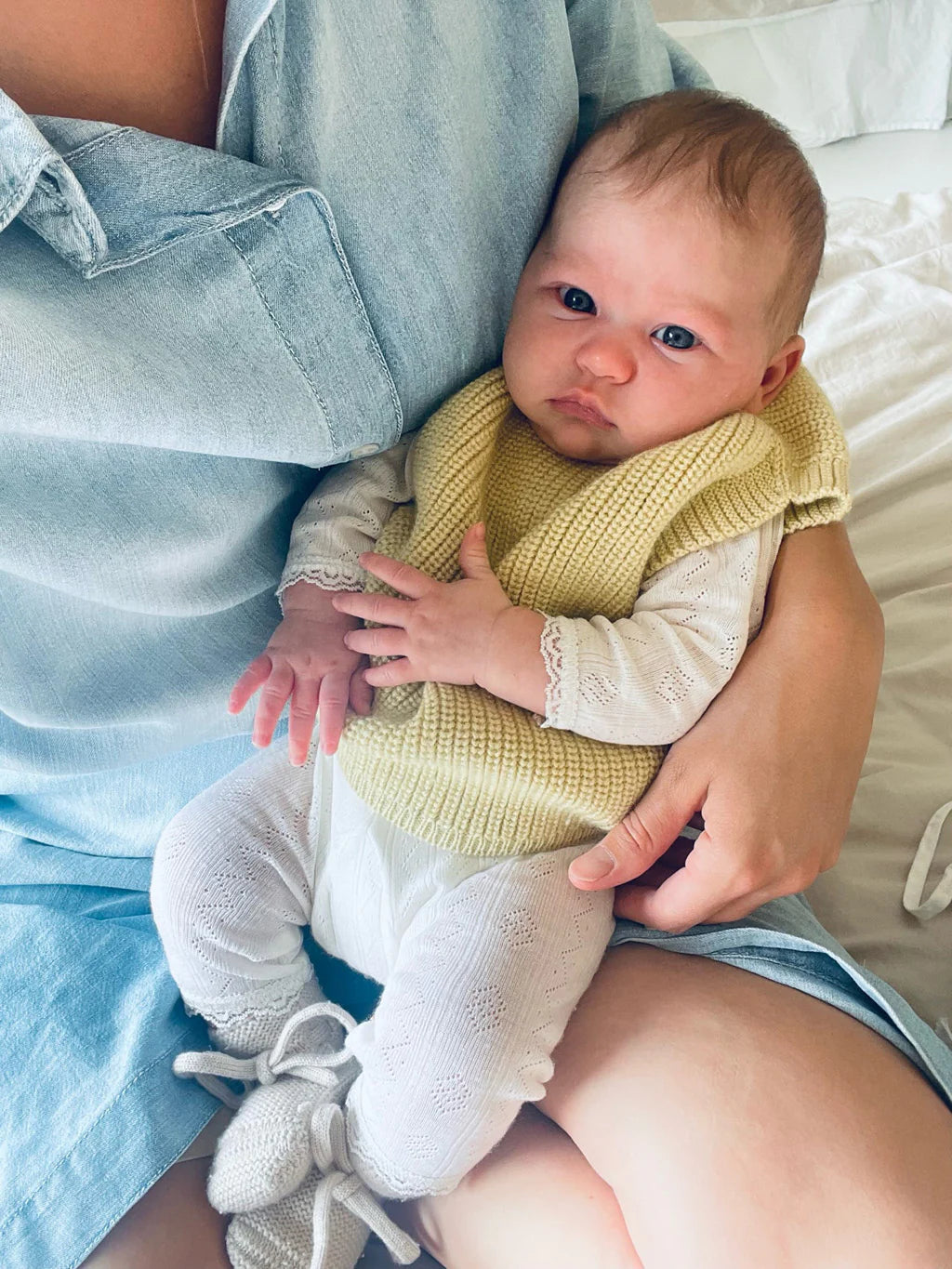 Hvid vest Harvey baby - Light yellow