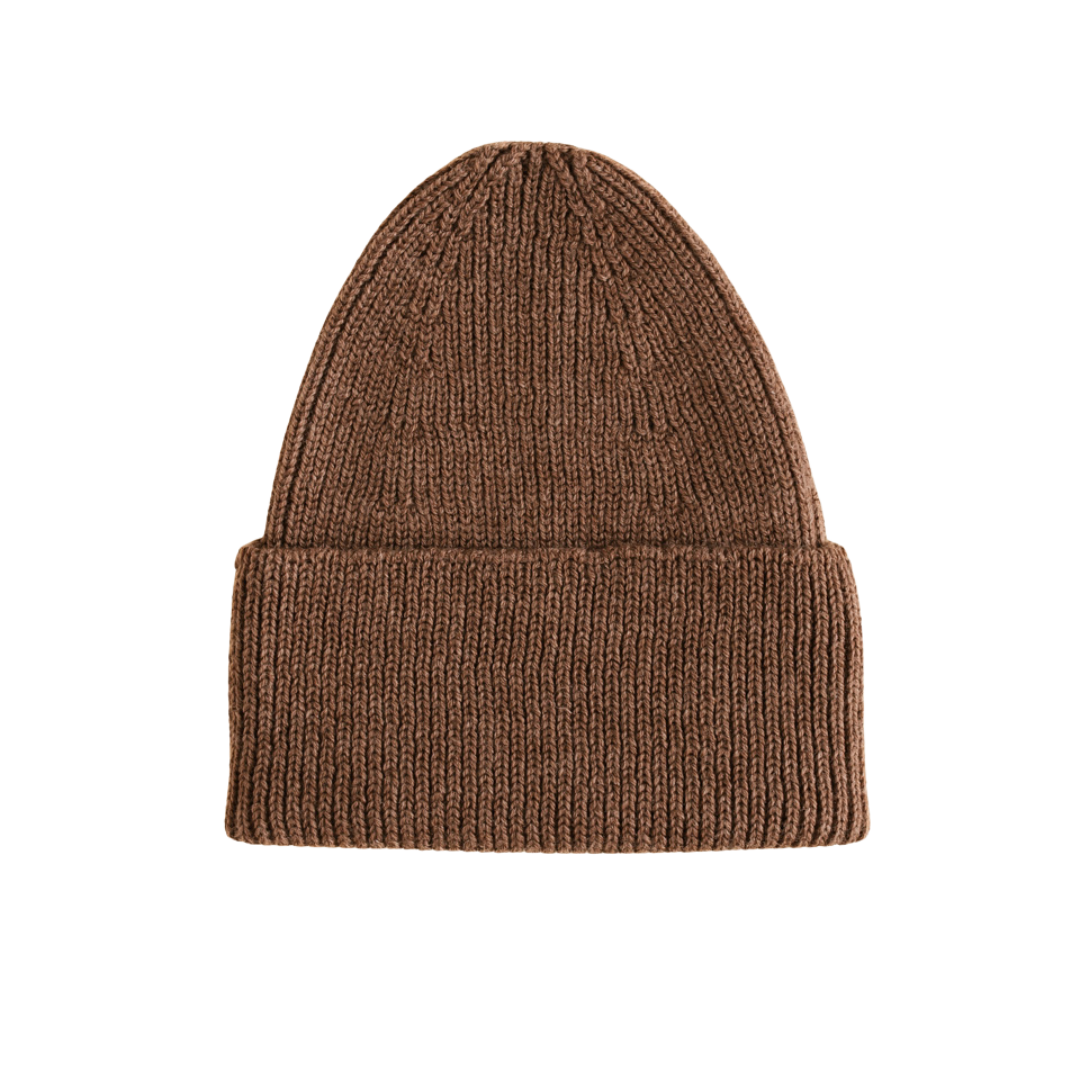 Hvid beanie Fonzie kids - Mocha