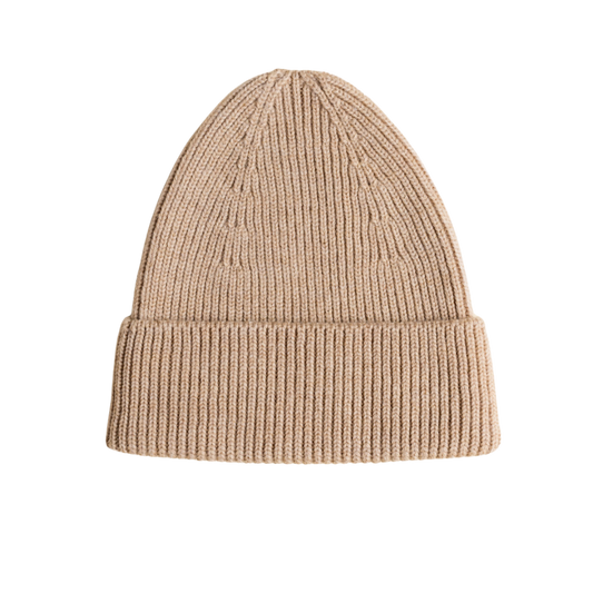 Hvid beanie Fonzie kids - Sand