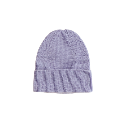 Hvid beanie Fonzie newborn - Lilac