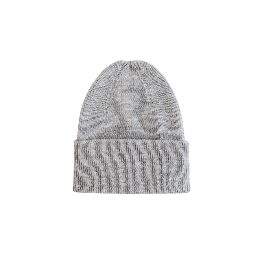 Hvid beanie Fonzie newborn - Grey Melange