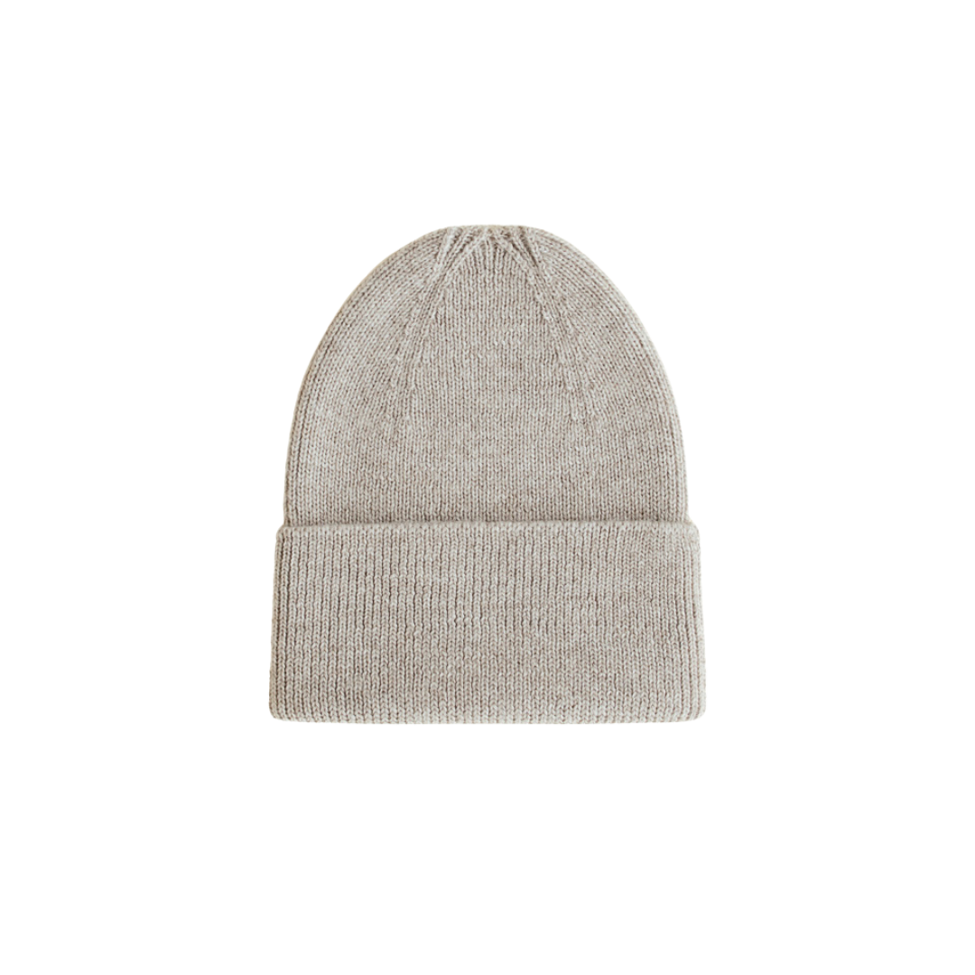 Hvid beanie Fonzie newborn - Pebble
