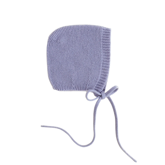 Hvid strikmutsje Dolly - Lilac