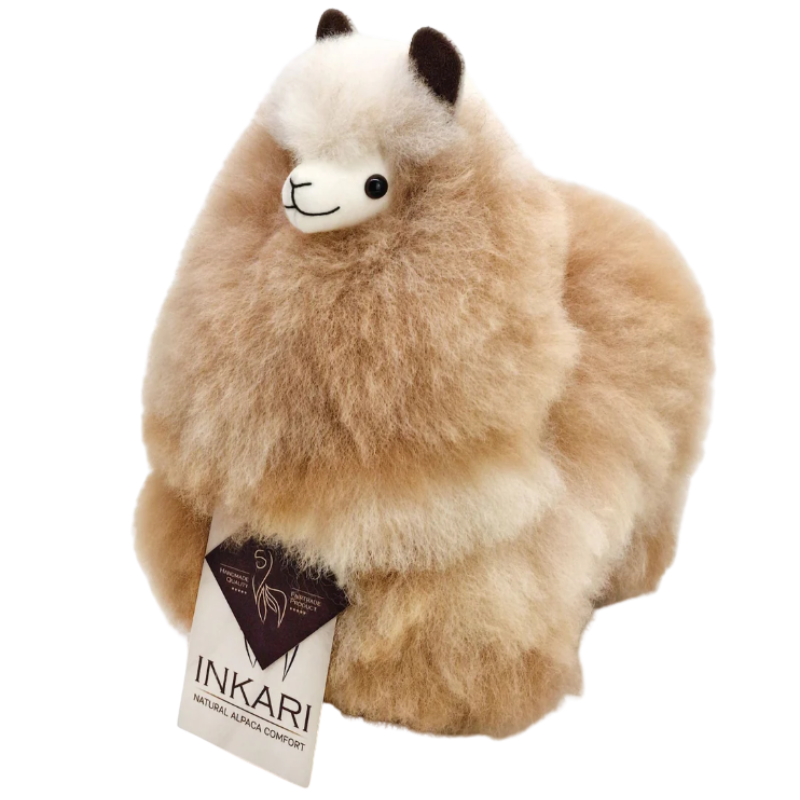 Inkari small naturals alpaca knuffel in de kleur sandstone - de Wevershoek