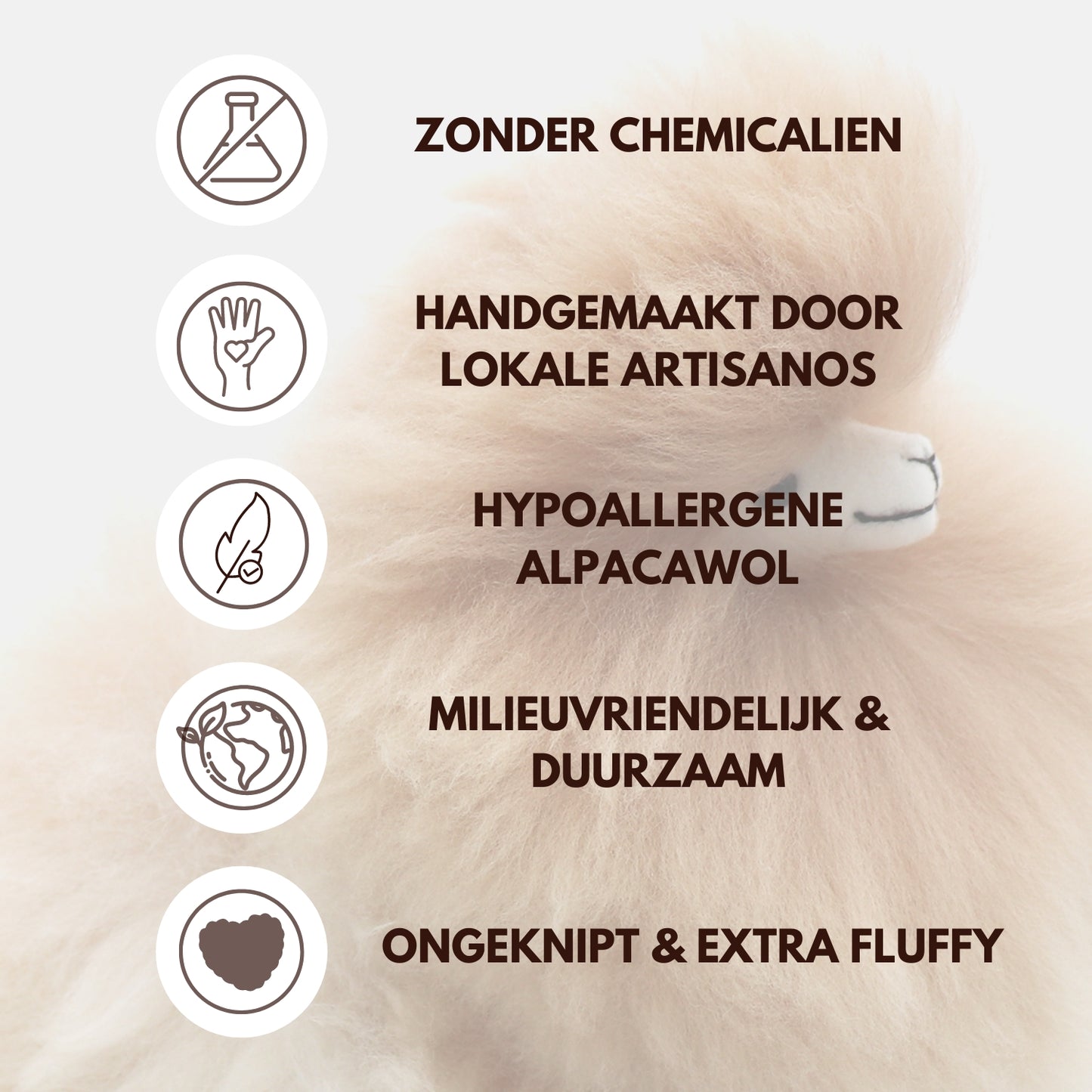 Inkari Alpaka Kuscheltier klein Naturfarben - Blond