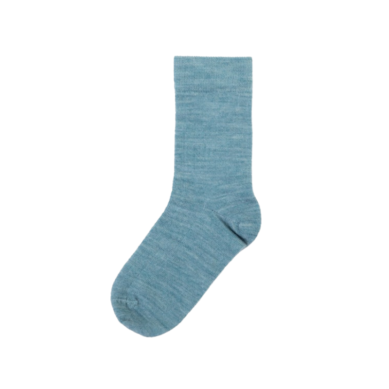 Joha thin wool rib socks - Aqua melange