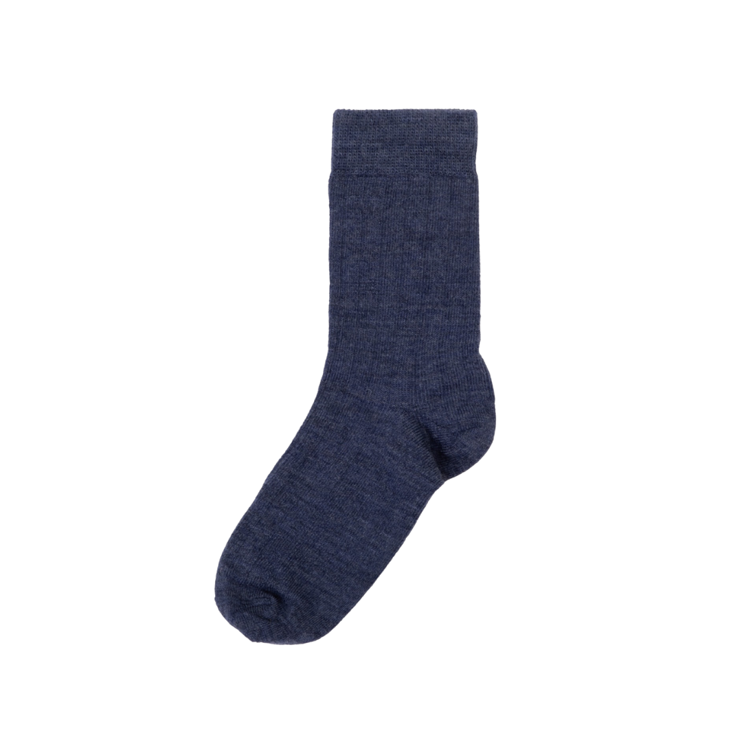 Joha dunne wollen rib sokken - Denim Melange