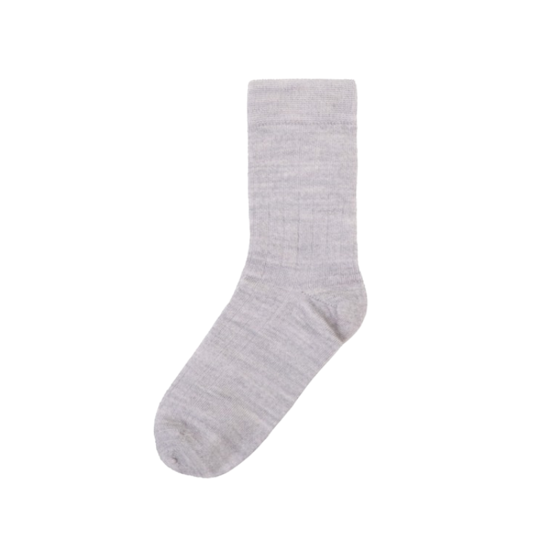 Merino wool rib socks - aqua melange