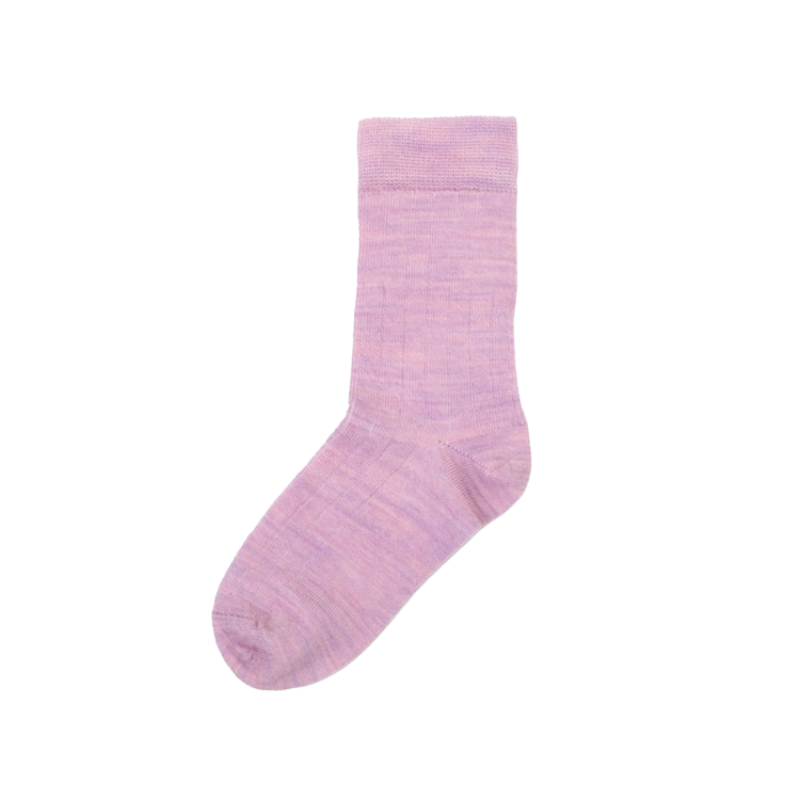 Merino wool rib socks - aqua melange