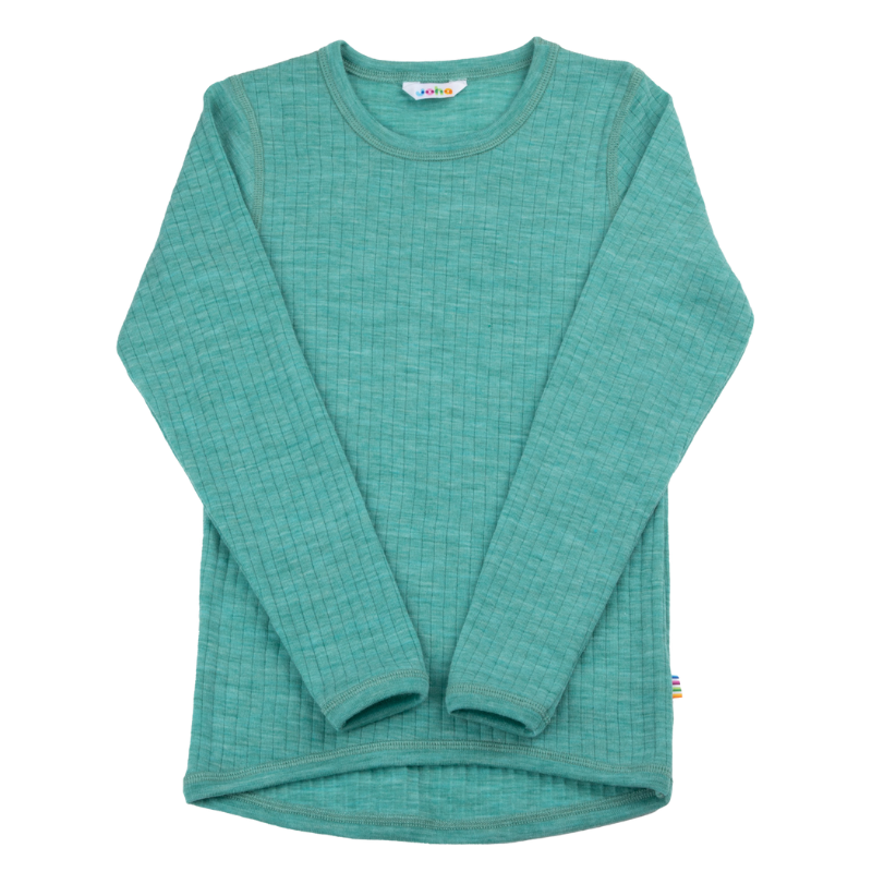 Joha merino wool long sleeve - Colourfull green