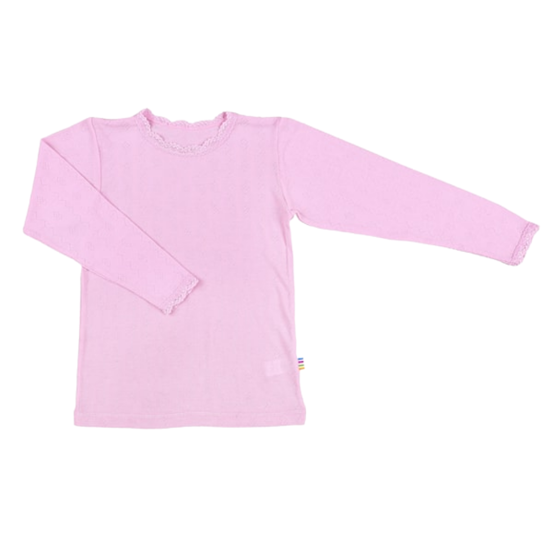 Joha wool/silk long-sleeved pointelle - Prime Rose