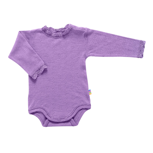 Joha wol/zijde romper pointelle - Purple