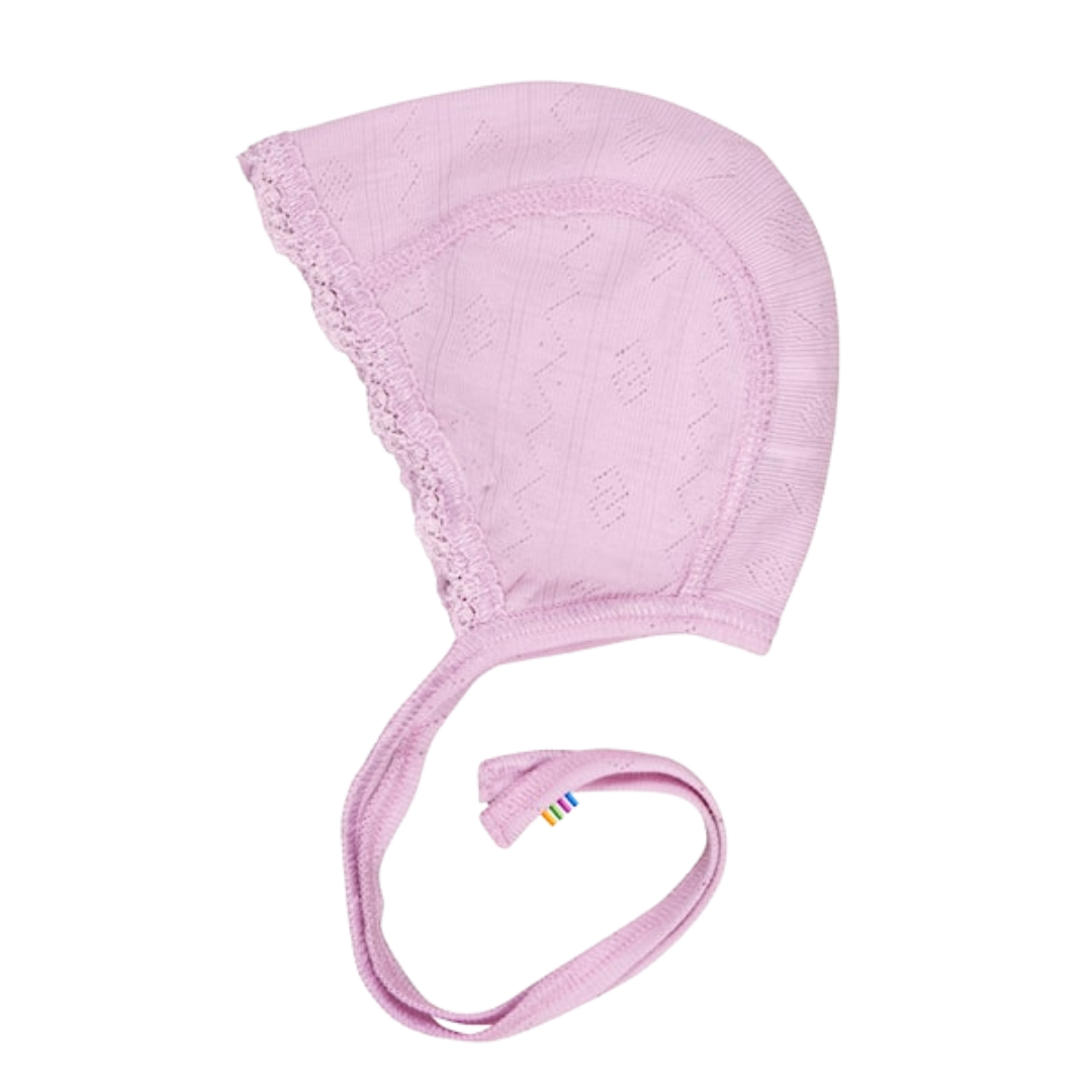 Joha Woll-/Seiden-Schleifenhaube Pointelle - Prime Rose